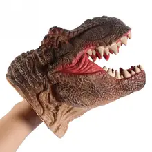 Рисунок головы, с рисунками животных, динозавр игрушки Юрского периода милые и забавные мягкие динозавр ручной кукол с тираннозаврами; ролевая игра для Детский подарок модель мира