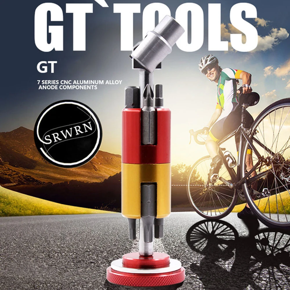 Bicycle Invisible Repair Tool Set Multi Function Portable Kit Hexagon Screwdriver T25 Wrench for Chain Rivet Mountain Bike | Спорт и