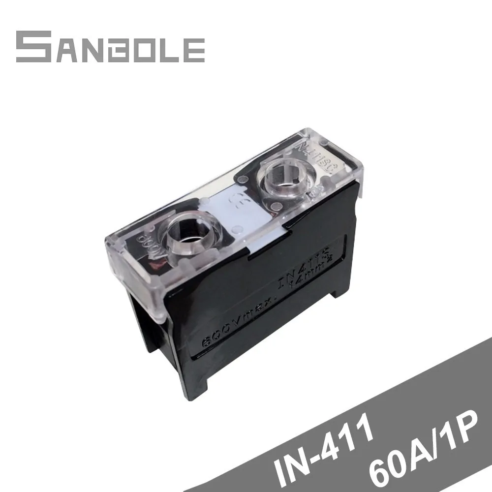 Connector IN 411 Connection Terminal blocks 1P 60A with plastic cover ...