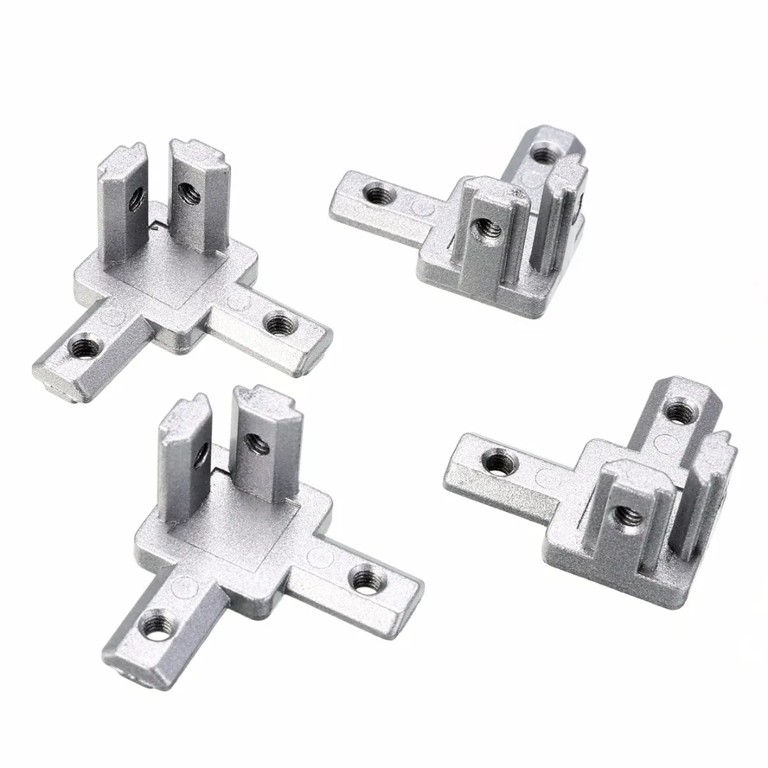 

4pcs/set 2020 T Slot Aluminum Extrusion Profile 3-way End Corner Bracket with 16pcs Screw for 3D Printer
