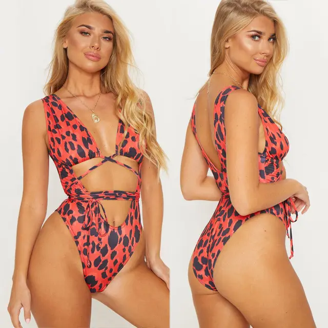 sexy strappy suit animal prints 4
