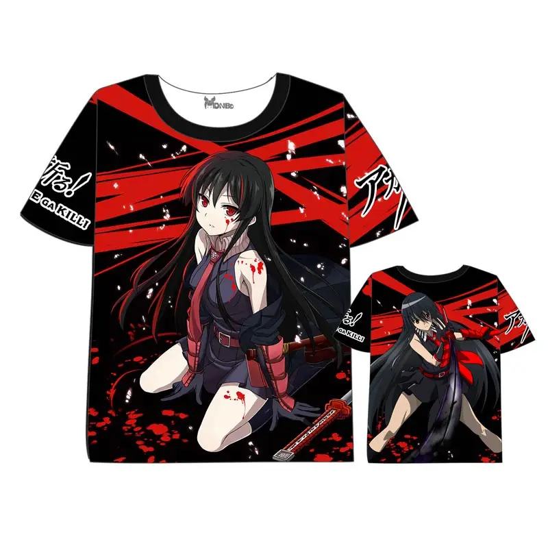 Аниме Akame ga KILL! Мужская и женская футболка с коротким рукавом Ga Kill NIght Ride Fun | одежда