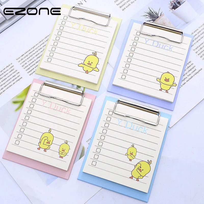 

EZONE Board Clamp Memo Pad For Planner Agenda To DO List Sticky Note Kawaii Yellow Duck Printed Notepad Note Book School Supply