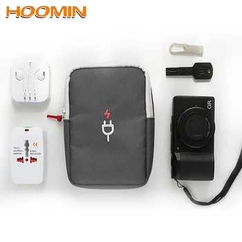 

HOOMIN Travel Cable Bag Charger Wires Storage Bag Portable Power Bank Pouch Digital USB Cable Gadget Organizer Zipper
