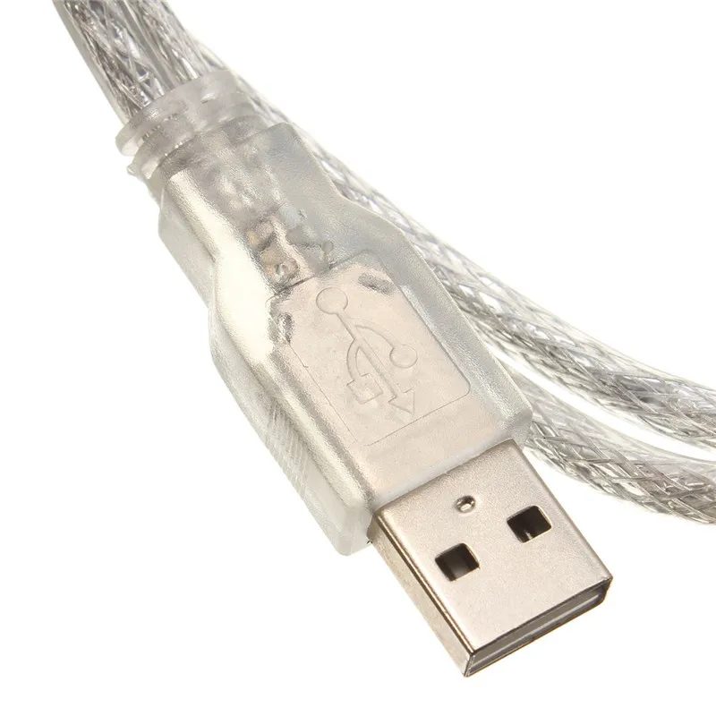 Прозрачный кабель USB 2 0 с двойным штекером типа A для Mini B 5pin Male Y Spliter Кабель зарядки