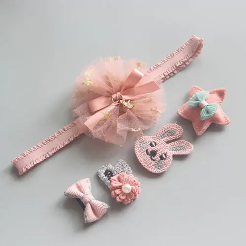 

5pcs New Hot Infant Toddler Baby Kids Girls Lace Flower Headband Hair Band Headwear Toddler Accessories