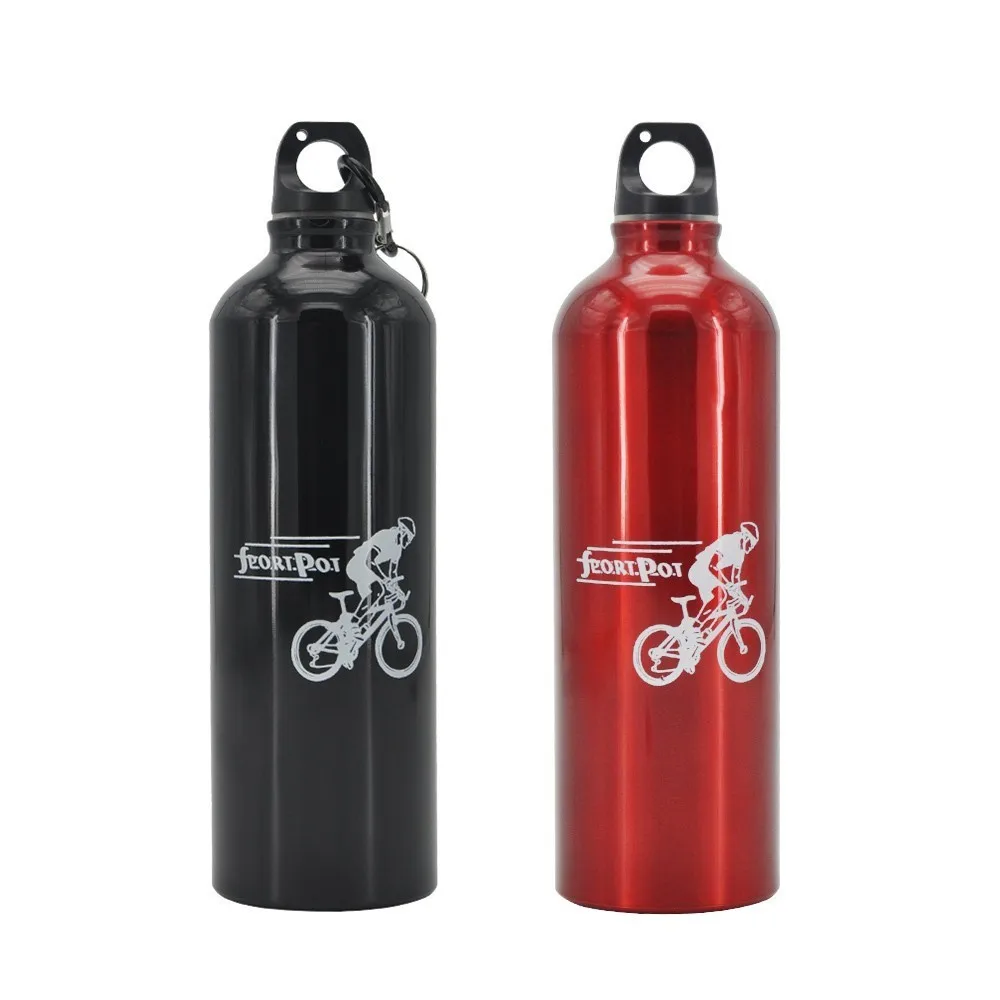 

Bike Water Bottle Portable Cycling Camping Bicycle Sports Aluminum Alloy Water Bottle 750ml Plastic Drop