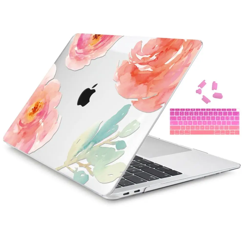 Custodia Rigida Per Pc Ultraleggera Art Flower Con Cover Per Tastiera Per Macbook Air Pro 11 12 13 15 Con Display Retina A1932