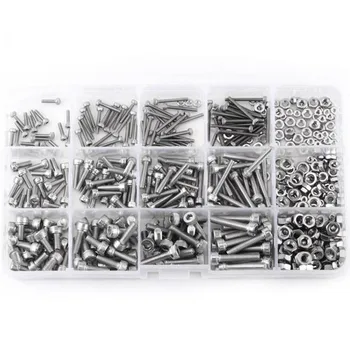 

480pcs M2/M3/M4 Hex Socket Screws Set Cap Head Stainless Steel Screw Nuts Repair Tool