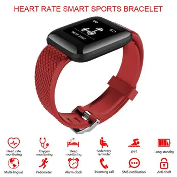 

116 PLUS Smart Bracelet D13 Heart Rate Blood Pressure Waterproof Smart Watch