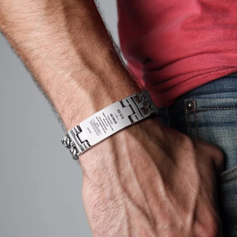 Персонализированные 18 мм мужские из нержавеющей стали двойной панцирной цепи звено ID идентификационный браслет в серебряные мужские ювелирные изделия
