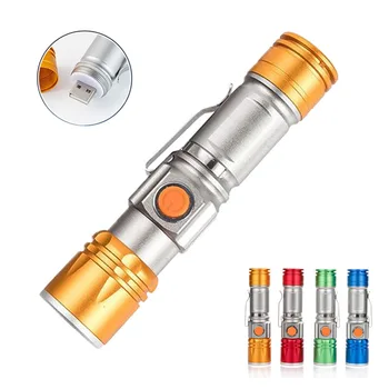 

Usb Directly Full Light Mini- Flashlight Outdoors Long Shots Flexible Focusing Portable Pen Clip Flashlight