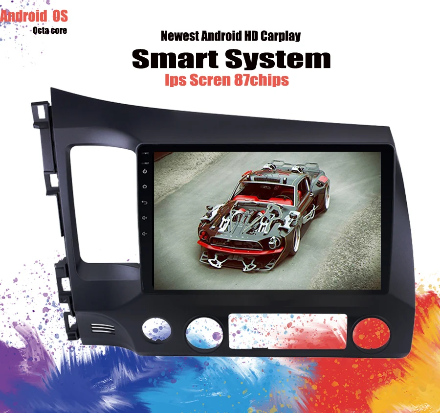 Clearance 2Din Android 9.1 10.1" Car Radio Stereo For Honda Civic 2006 2007 2008 2009 2010 2011 GPS Navigation Multimedia Audio Player 2