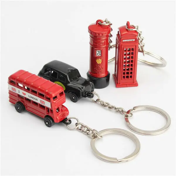 

Lovely British Miniature London Model Key Ring Keychain Souvenir Red Bus Taxi Popular Classic Anniversary new style