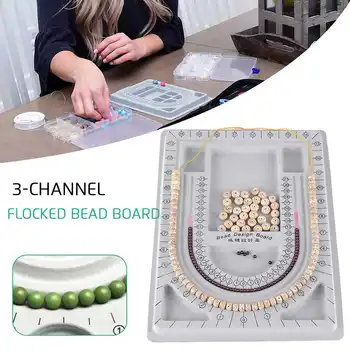 

Gray Flocked Bead Board Bracelet Necklace Beading DIY Jewelry Making Design Organizer Tray Design DIY Craft Tool Accessories