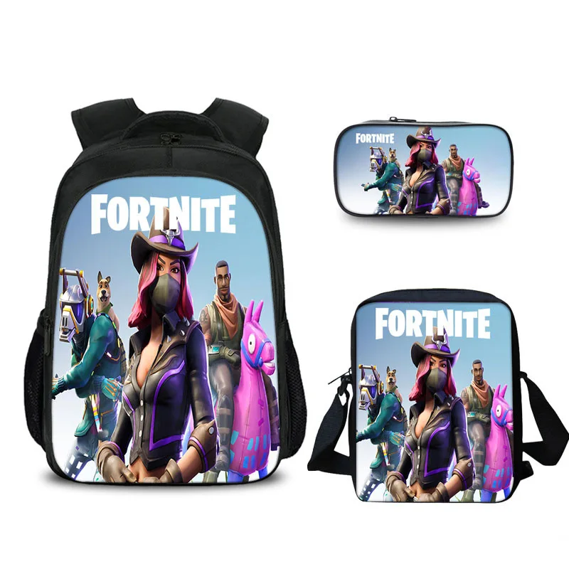 

2019 Muth New game S6 Fortnite Student Three-piece Both Shoulders Computer Backpack Fortress Of Night Student A Bag
