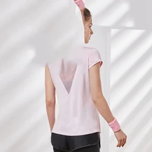 Willarde v-образный вырез спортивные футболки женские шорты для занятия йогой с коротким рукавом сексуальные сетчатые дышащие фитнес-тренировки беговые Топы