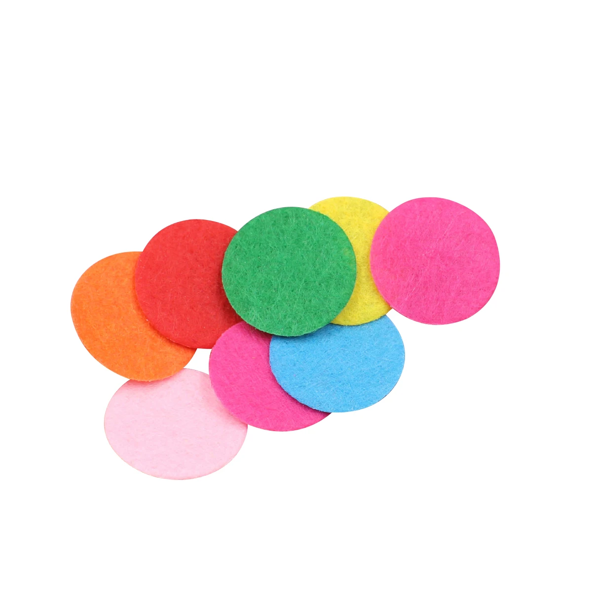 

100PCS Non-Woven Round Cut Fabrics Simulation Flower Felt Pad DIY Handwork Felt Pad Material Needlework Supplies (Mixed Color)