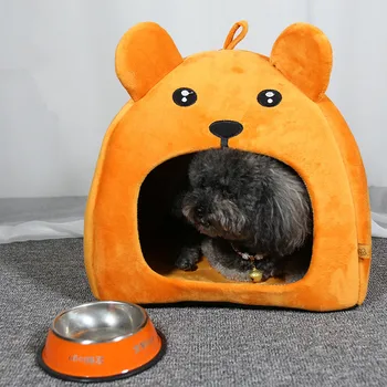 

Pet Dog House Foldable Bed With Mat Cute Soft Winter Dog Puppy Sofa Cushion House Kennel Nest Dog Cat Bed For Small Medium Dogs
