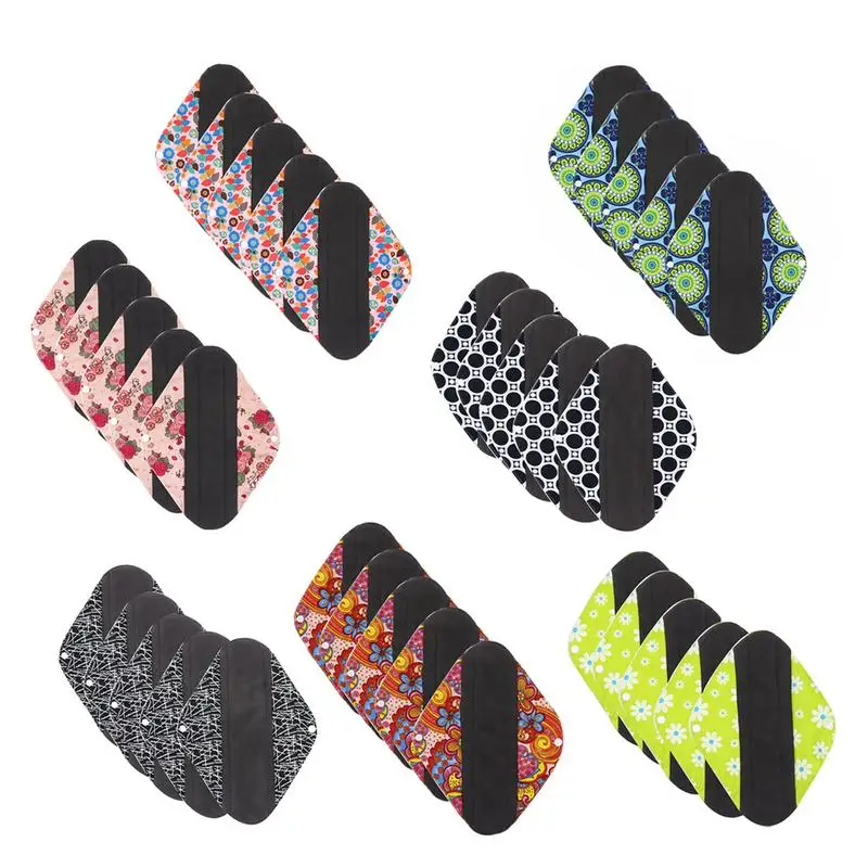 

5pcs Sanitary Reusable Bamboo Cloth Washable Menstrual Pad Mama Sanitary Towel Pad Feminine for lady Hygiene Menstrual Panty Pad