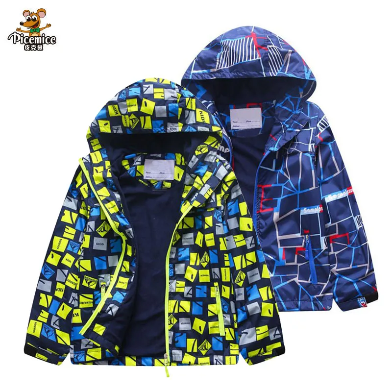 New 2021 Spring Autumn Children Boys Jacket 3-12T Outerwear & Coats Kids Polar Fleece Windproof Waterproof Windbreaker Hooded