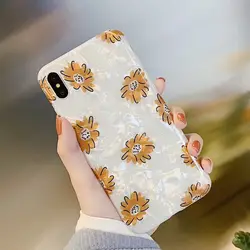 Moskado ромашка узор чехол для телефона для Iphone XS MAX XR X 8 7 6 6 S плюс IMD в виде ракушки текстуры чехол телефона задняя крышка Защитный