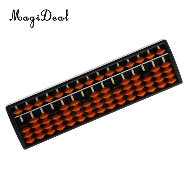 MagiDeal 13Rods Plastic Beads Abacus Soroban Calculating Tool Educational Math Toy for School Teacher Student Office Use 6Colors 4