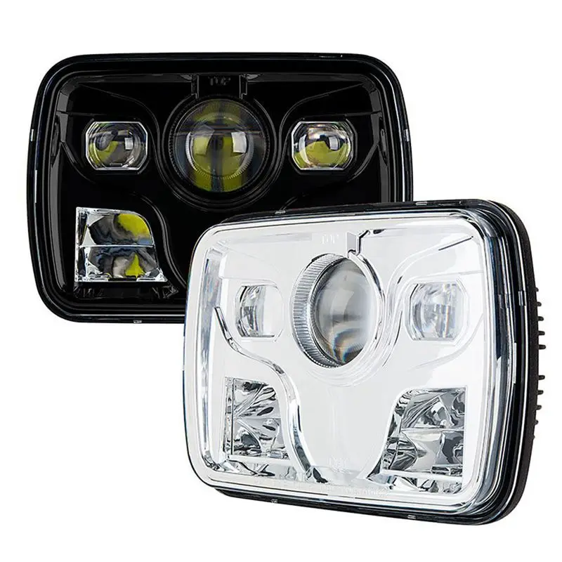 

DOT SAE E9 approved LED 5" x 7" 7"x6" Rectangular LED Headlamp Replacement H6054 H5054 H6054LL 69822 6052 6053 (set of 2)