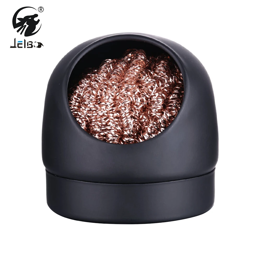 

JelBo 1pcs Electric Iron Cleaner with Base Stand Sponge Ball Quick tin removal Soldering Iron welding head cleaning repair tool