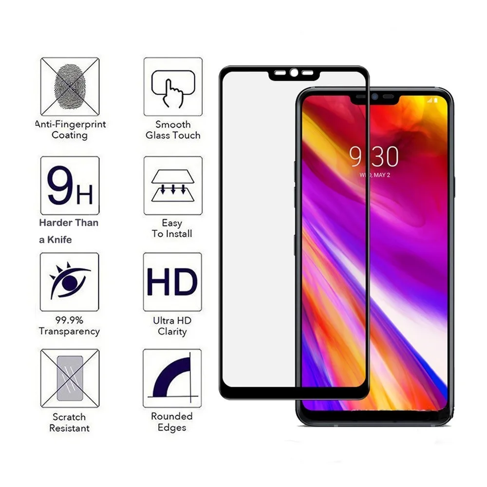 

For LG G7 ONE G7 Fit f7 fit+ Full Coverage 0.3MM 2.5D 9H Tempered Glass Screen Protector Anti-Scratch Film for LG LCD Guard Film