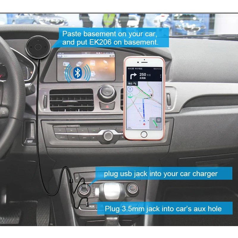 ANLUD Bluetooth Автомобильный приемник беспроводной аудио адаптер Handsfree USB AUX плеер