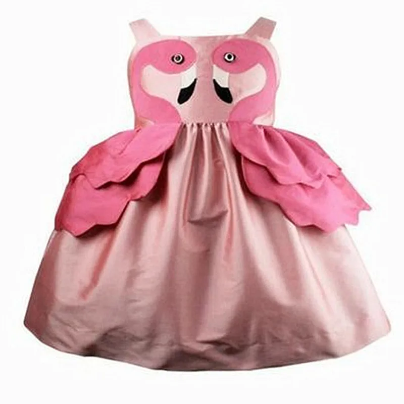 

2019 3D Flamingo Dress Girl Kids Princess Swan Gown Children's Party Costumes Baby Infant Girl Evening Prom Dresses Size 1 5 7