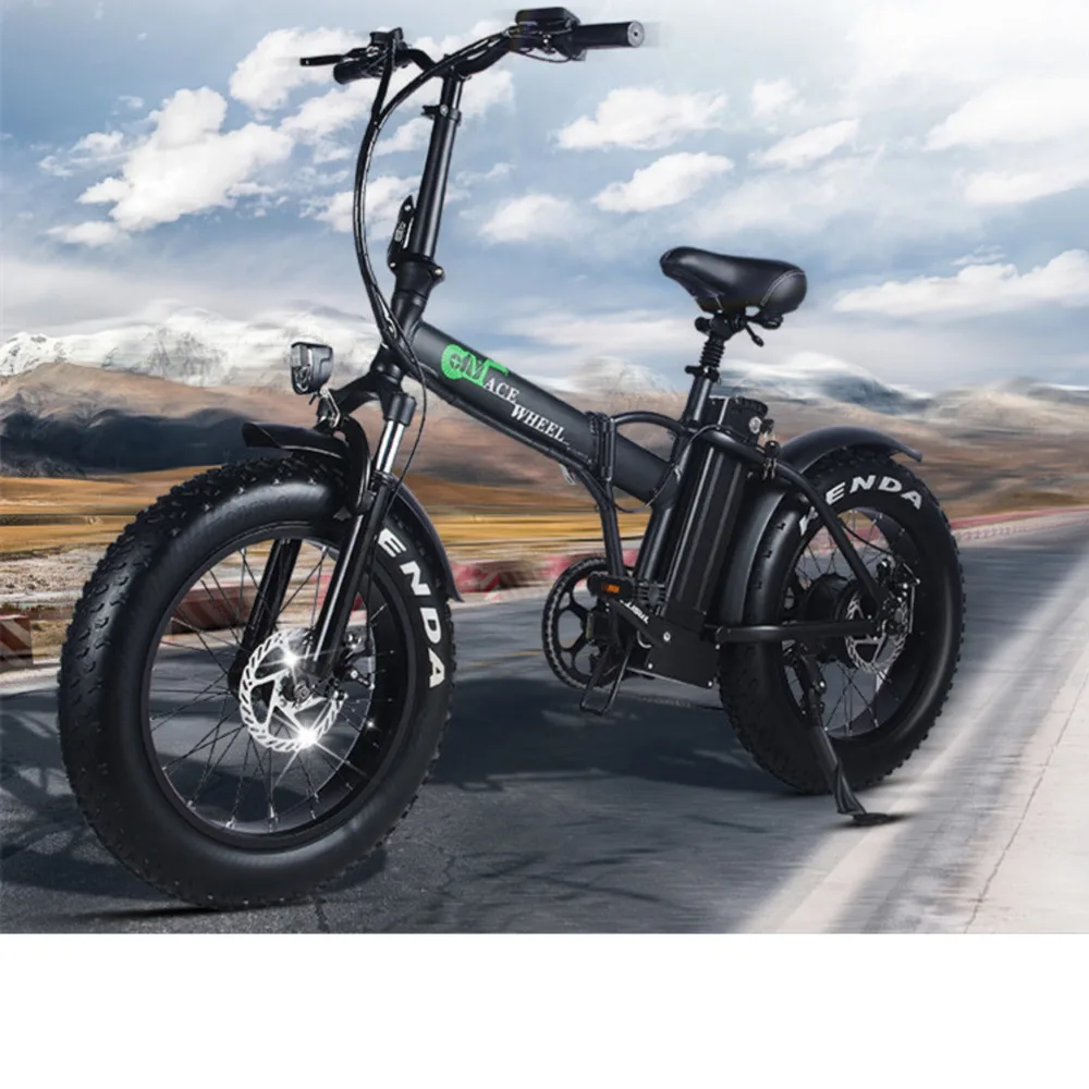 Sale 48v 15ah Lithium Battery 20" Fat Tyre Electric Bike 500w Foldable Electric Fat Bike Disc Brake Fat Ebike 4