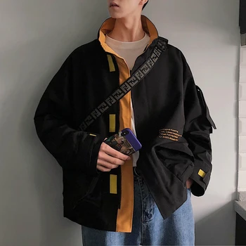 

2019 new fashion wild loose solid color men's jacket gray Spandex / Cotton black jaket men Recommend Favourite Standard Thin