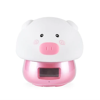 

Botique-Kids Bedroom Usb Charging Alarm Clock Night Light Easy Setting Remote Control Soft Pat Cute Colorful Decorative Led Ca