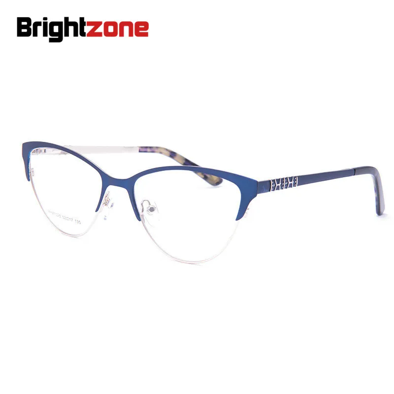 Модные очки Brightzone с широкой оправой из нержавеющей стали кошачий глаз полностью