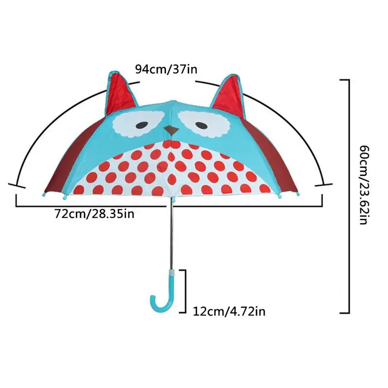 6 стилей 3D Животные Динозавр сова принт милый зонтик для мальчика дети мультфильм длинная ручка дождь зонтик девочка Защита от солнца ребенок