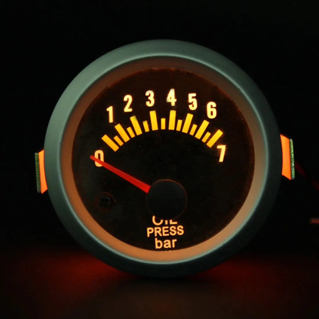 

2016 Brand New 2 Inch 52mm Electrical Oil Pressure Gauge Gauges Carbon Fiber Face Yellow LED Bar