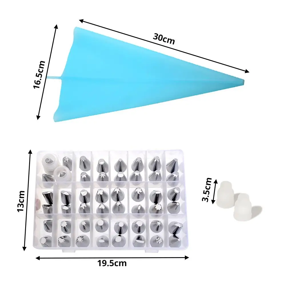 51 шт./компл. десерт декораторы Силиконовые Обледенение Трубопроводы Крем кондитерский мешок+ 48 Нержавеющая сталь сопла набор DIY торт насадки для украшения выпечки 40 P