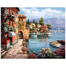 Цифровая живопись «сделай сам», пейзаж, цифровая раскраска, головоломка для детей и взрослых