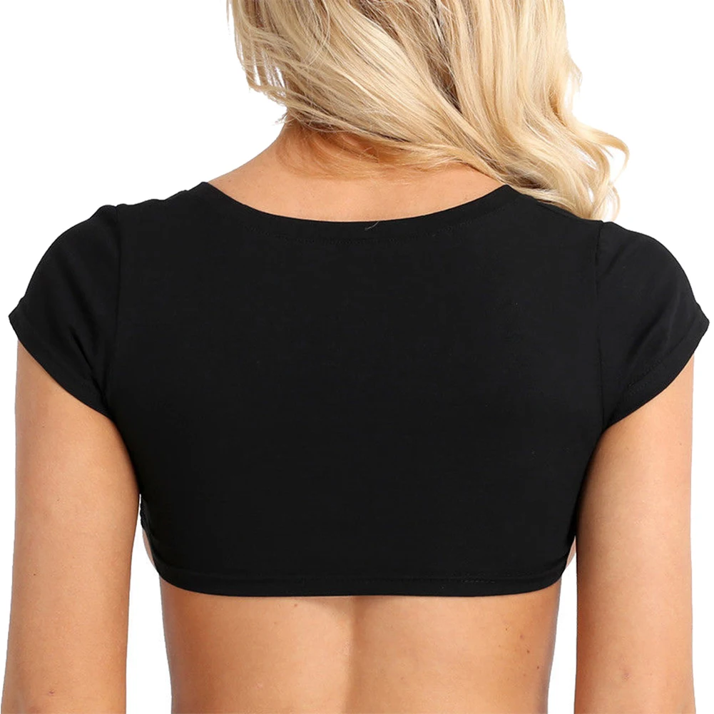 Летние сексуальные женские футболки с коротким рукавом, однотонные черные и белые короткие топы, вечерние повседневные топы