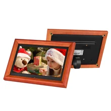 1" большой экран светодиодный цифровой фоторамки альбом деревянный обод поддерживает музыку/видео/фото/часы/Календарь+ пульт дистанционного управления