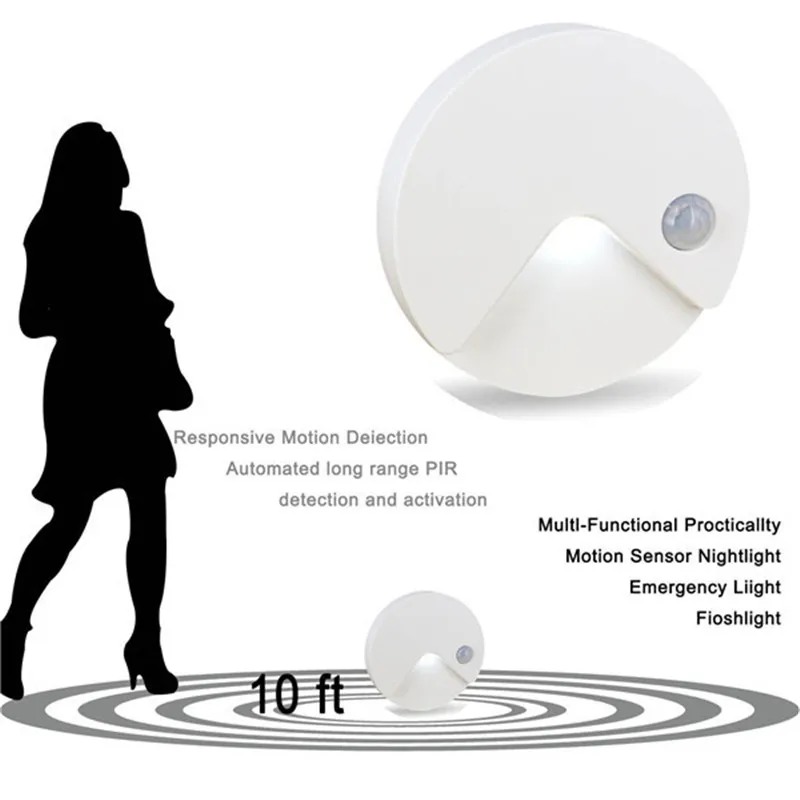  CLAITE USB Rechargeable PIR Motion Sensor Light Control LED Night Lamp Wall Light for Cabinet Toile - 32963931735