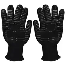 1 пара барбекю Жаростойкие перчатки 500 Цельсия для гриля выпечки handschoenen защитные перчатки