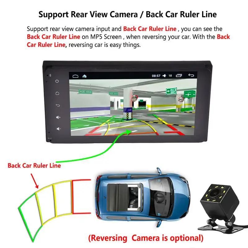 7 дюймовый 2DIN для Toyota Специальный Android Quad core 6 0 Автомобильный мультимедийный WI FI