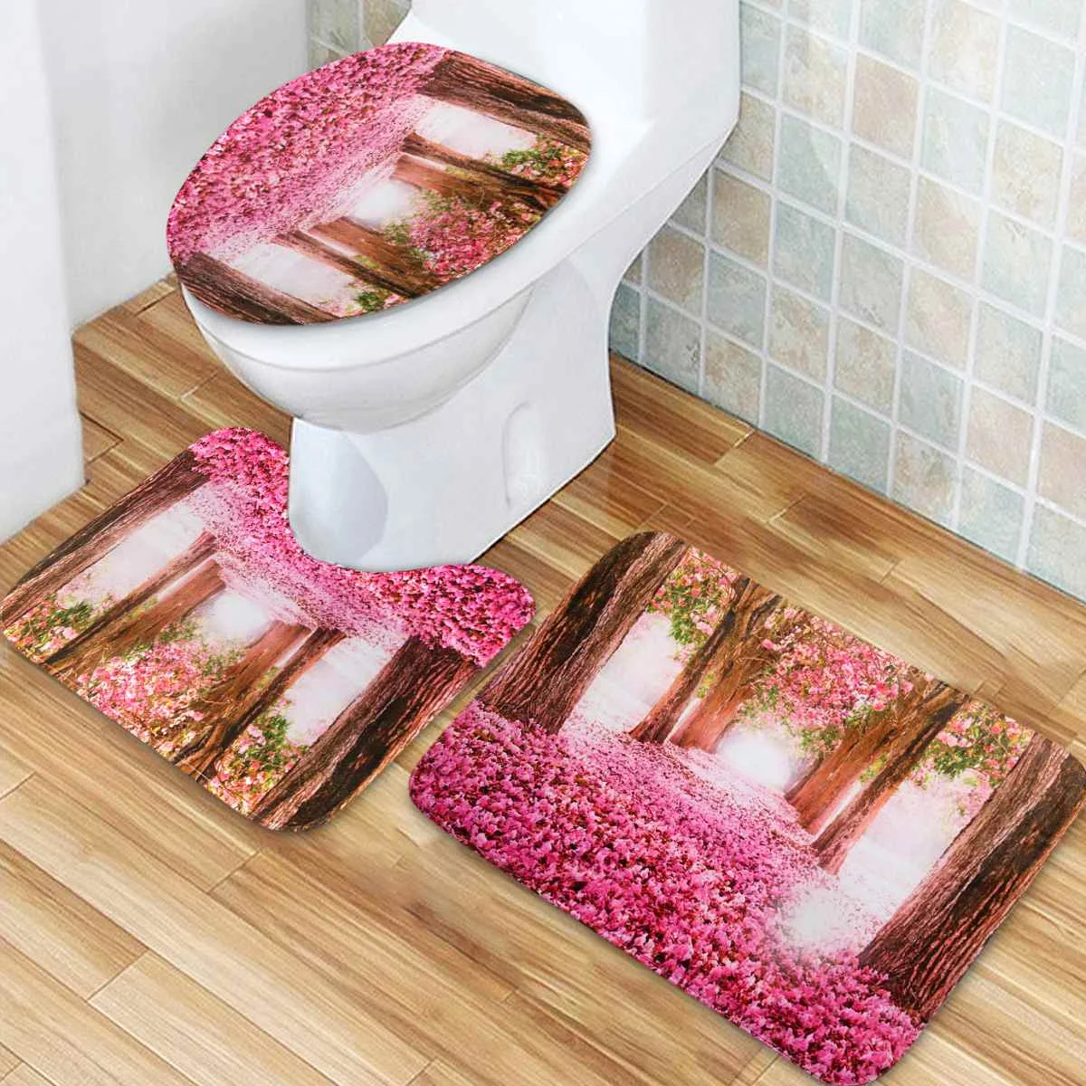 180x180 см 3D Мода Узор Ванная комната ткань Душ Шторы для домашнего декора водонепроницаемый напольный коврик для туалета крышка набор