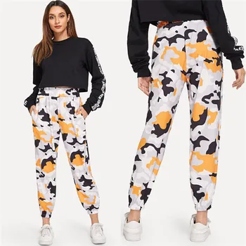

2018 Latest Style Women's High Waist Stretch Skinny Pencil Pants Trousers camouflage Casual Fashion Pants