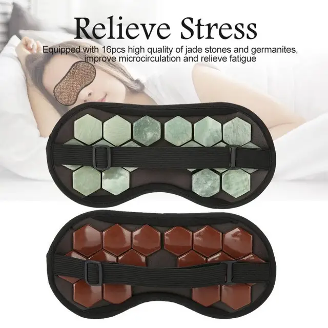 Natural Real Tourmaline Eye Massager Therapy Jade Stone Germanium Sleep