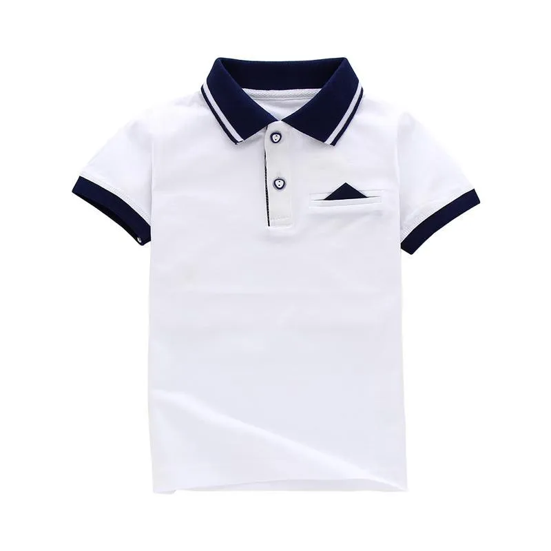

Baby Boy Clothes Lapel T-shirt Short-sleeved Tops 7-colors Cotton Boy T-shirt Children Boys Clothes Clothing For 5-12 Years Boy