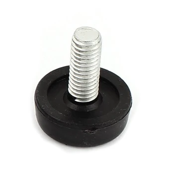 

5 Pcs Screw On Type Furniture Leveling Foot Adjuster silver+black M8x20mm